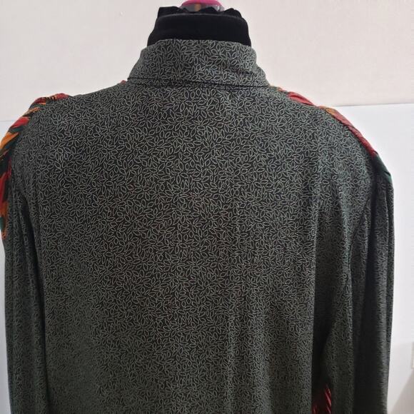 Marsha Brander for Componix Aztec Print Long Sleeve Button Placket Blouse 12 - Picture 9 of 11